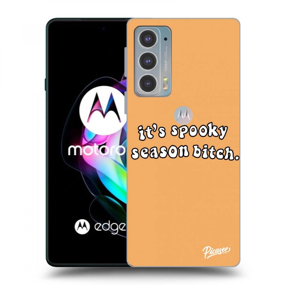 Picasee silikonowe czarne etui na Motorola Edge 20 - Spooky season