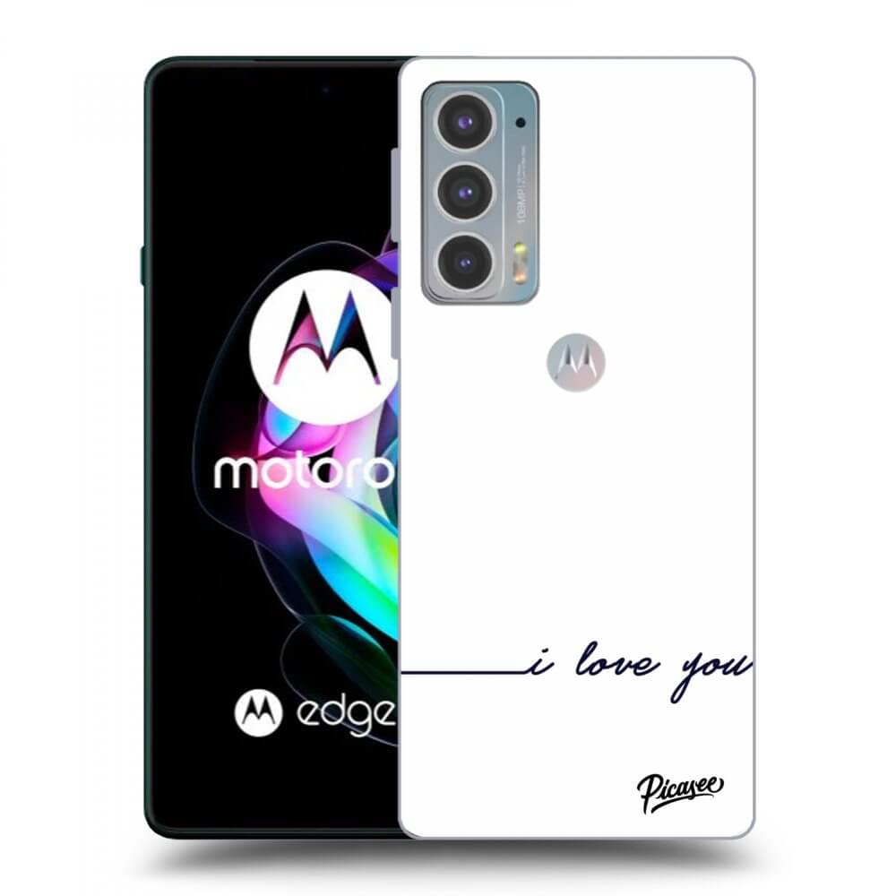 Picasee silikonowe czarne etui na Motorola Edge 20 - I love you