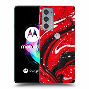 Picasee silikonowe przeźroczyste etui na Motorola Edge 20 - Red black