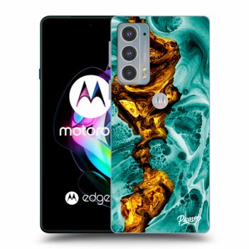 Picasee silikonowe przeźroczyste etui na Motorola Edge 20 - Goldsky