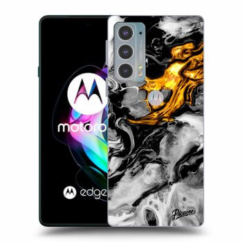 Picasee silikonowe przeźroczyste etui na Motorola Edge 20 - Black Gold 2
