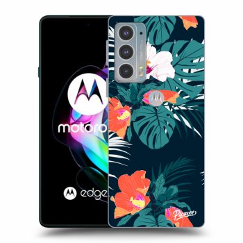 Picasee silikonowe czarne etui na Motorola Edge 20 - Monstera Color