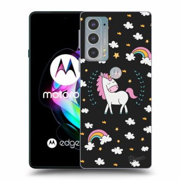 Picasee silikonowe czarne etui na Motorola Edge 20 - Unicorn star heaven