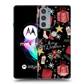 Picasee silikonowe czarne etui na Motorola Edge 20 - Christmas