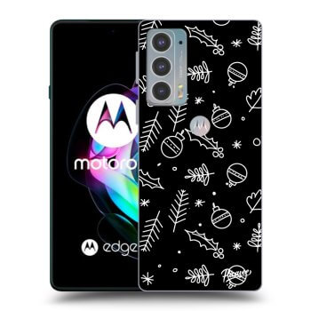 Picasee silikonowe czarne etui na Motorola Edge 20 - Mistletoe