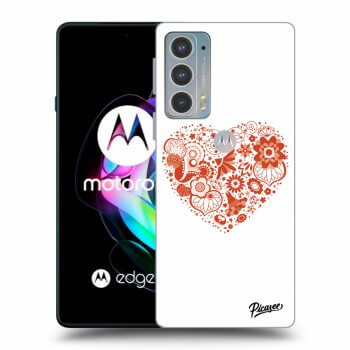 Picasee silikonowe czarne etui na Motorola Edge 20 - Big heart