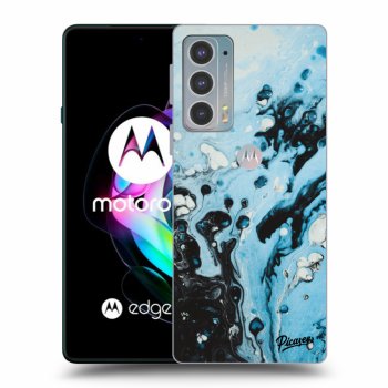 Picasee silikonowe czarne etui na Motorola Edge 20 - Organic blue