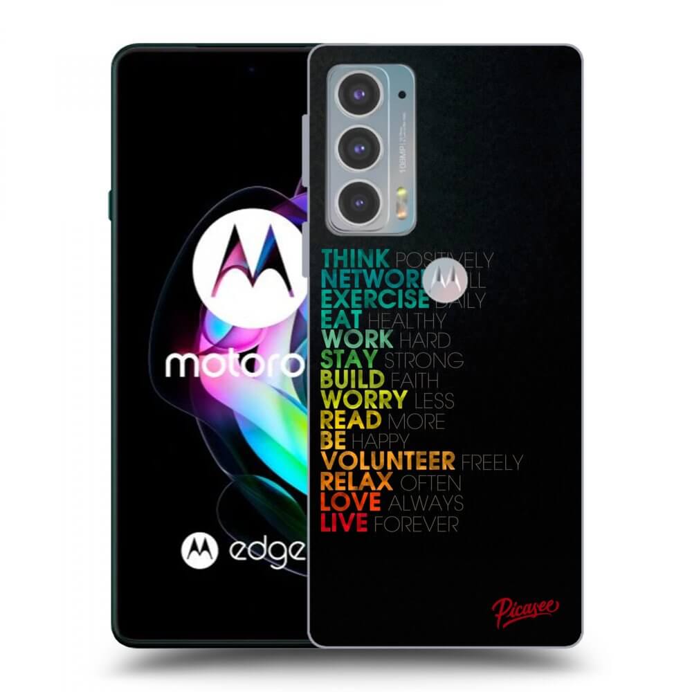 Picasee silikonowe czarne etui na Motorola Edge 20 - Motto life
