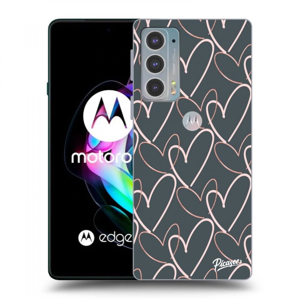 Picasee silikonowe czarne etui na Motorola Edge 20 - Lots of love