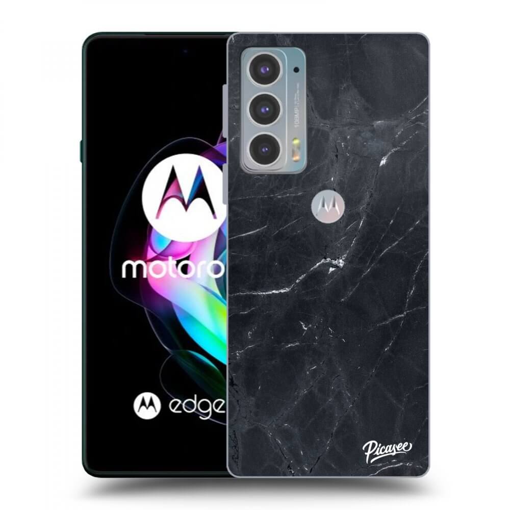 Picasee silikonowe przeźroczyste etui na Motorola Edge 20 - Black marble