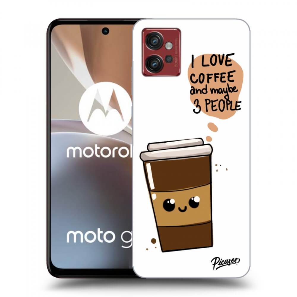 Picasee silikonowe czarne etui na Motorola Moto G32 - Cute coffee
