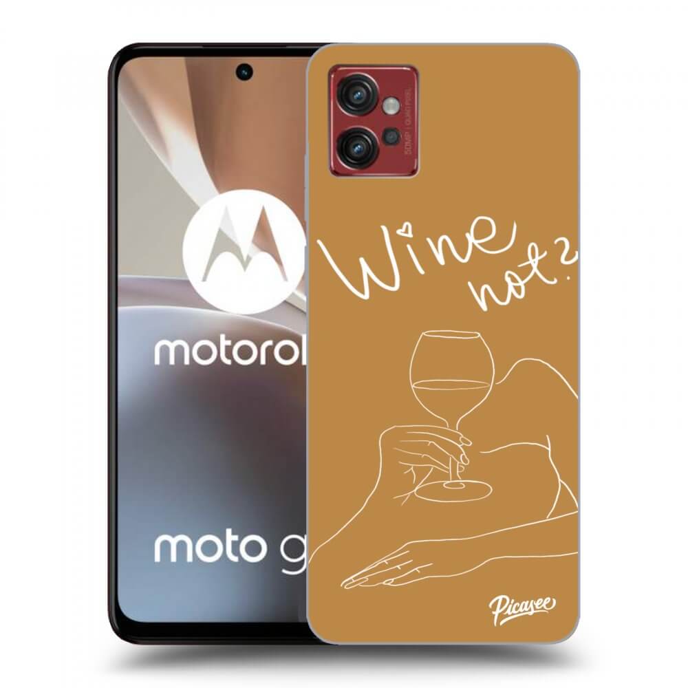 Picasee silikonowe czarne etui na Motorola Moto G32 - Wine not
