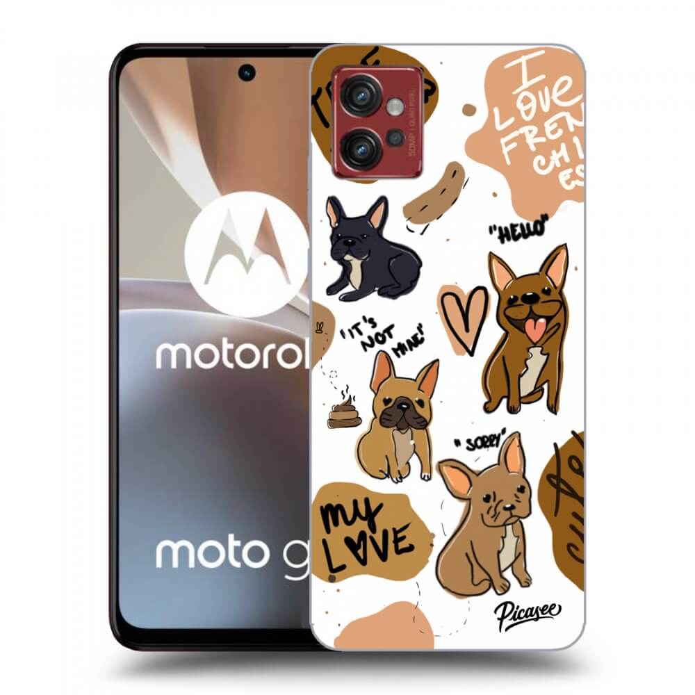 Picasee silikonowe czarne etui na Motorola Moto G32 - Frenchies
