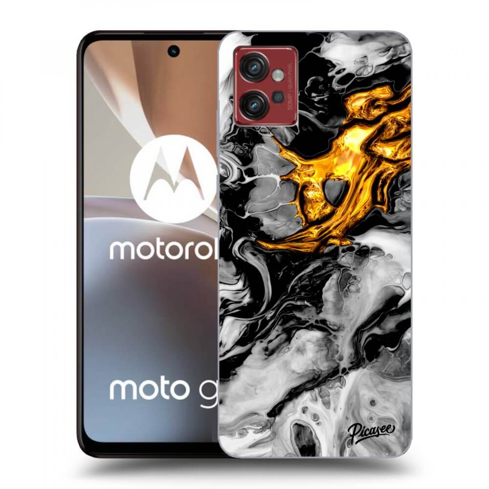Picasee silikonowe czarne etui na Motorola Moto G32 - Black Gold 2
