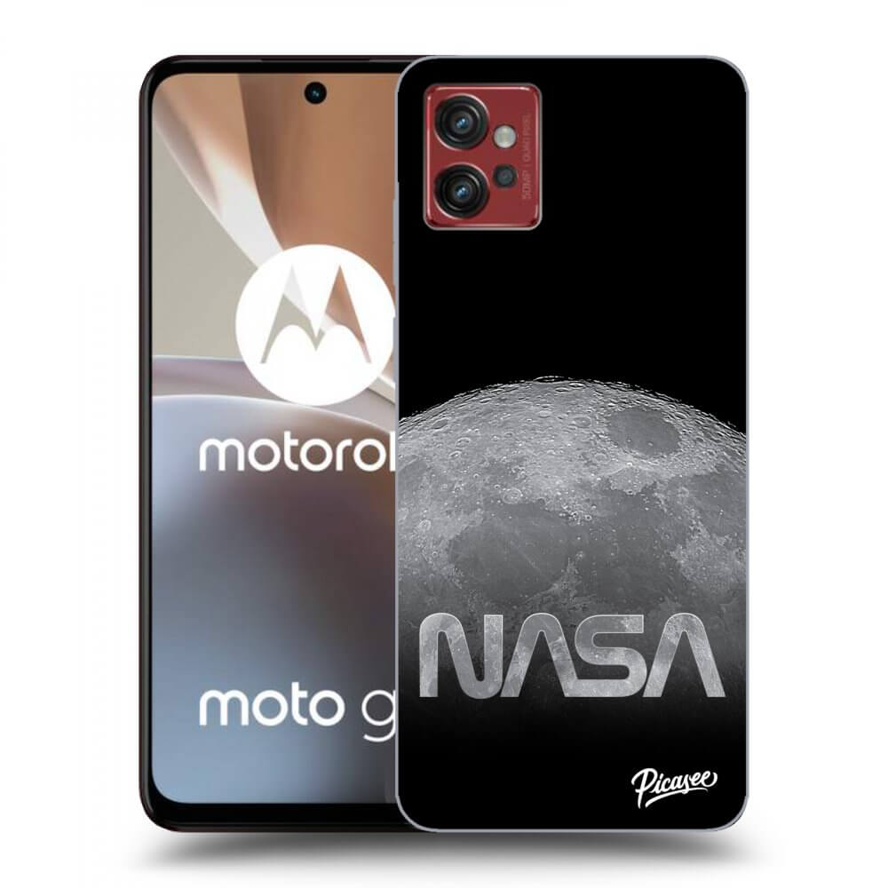 Picasee silikonowe czarne etui na Motorola Moto G32 - Moon Cut