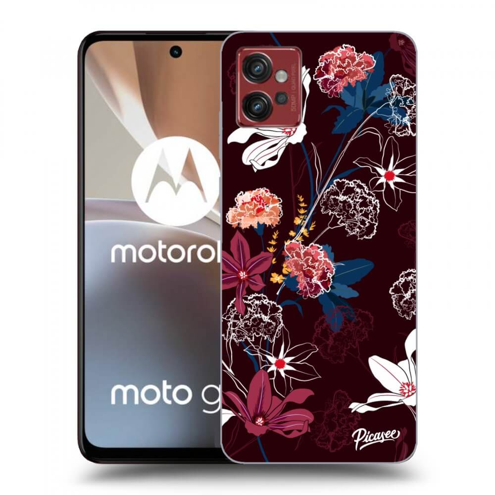 Picasee silikonowe czarne etui na Motorola Moto G32 - Dark Meadow