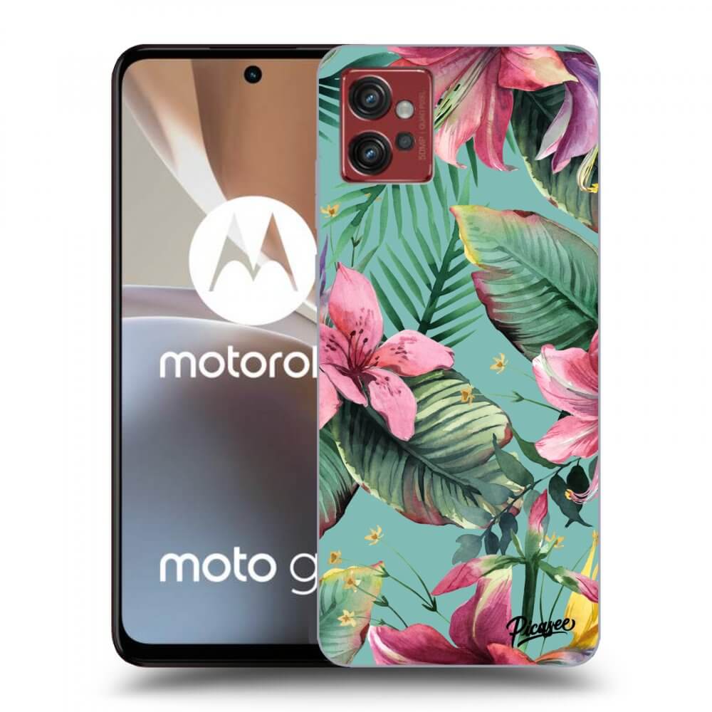 Picasee silikonowe czarne etui na Motorola Moto G32 - Hawaii