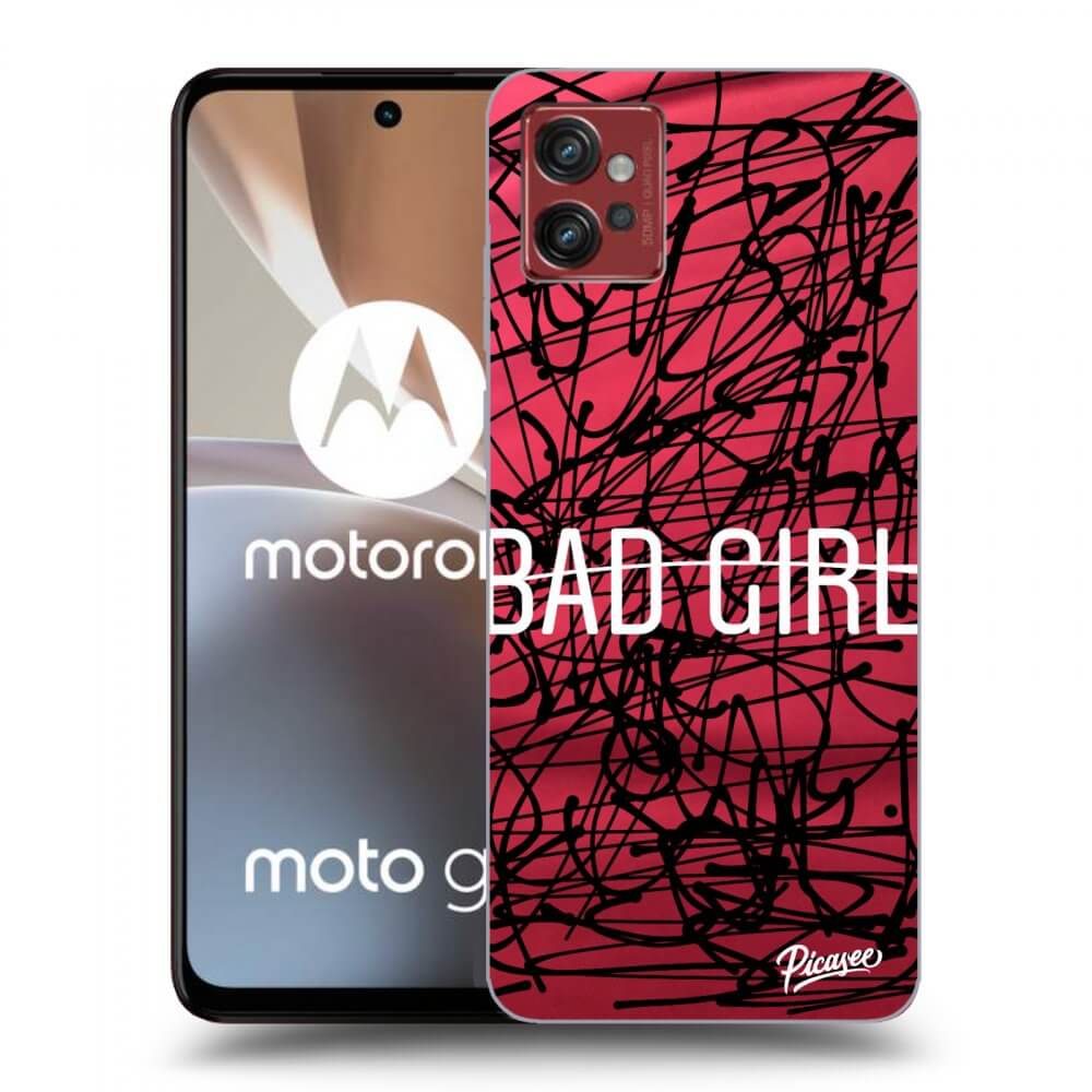 Picasee silikonowe czarne etui na Motorola Moto G32 - Bad girl