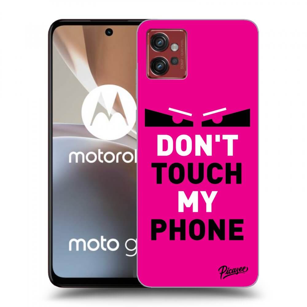 Picasee silikonowe czarne etui na Motorola Moto G32 - Shadow Eye - Pink