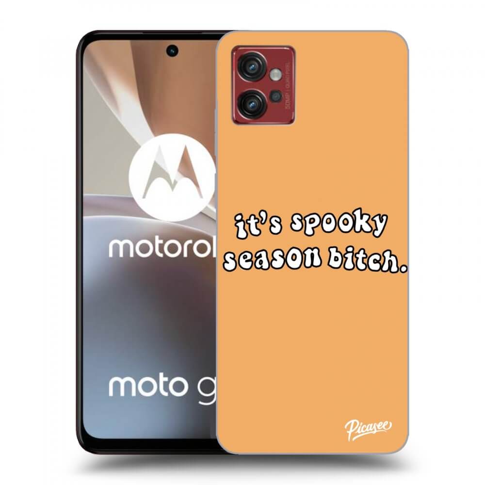 Picasee silikonowe czarne etui na Motorola Moto G32 - Spooky season