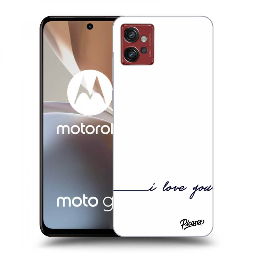 Picasee silikonowe czarne etui na Motorola Moto G32 - I love you