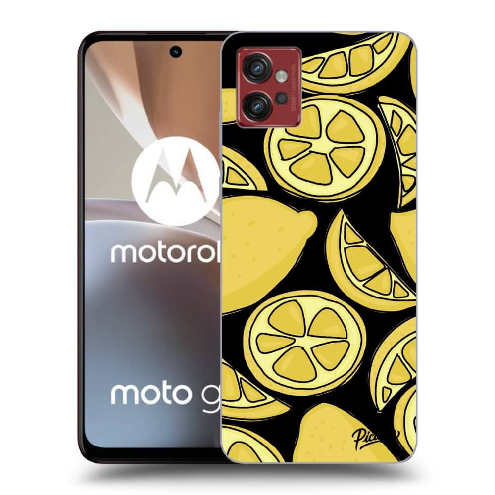 Picasee silikonowe czarne etui na Motorola Moto G32 - Lemon