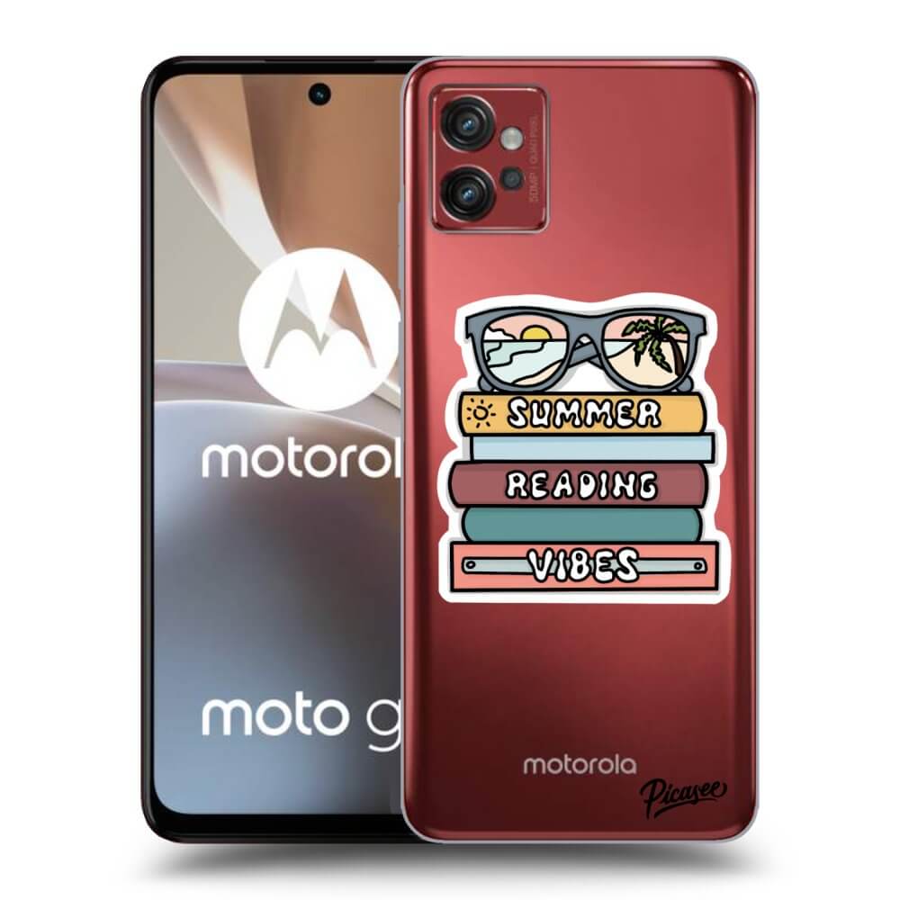Picasee silikonowe czarne etui na Motorola Moto G32 - Summer reading vibes