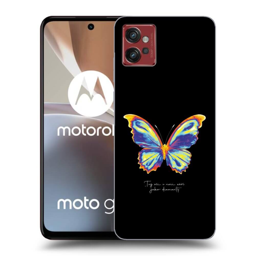 Picasee silikonowe czarne etui na Motorola Moto G32 - Diamanty Black