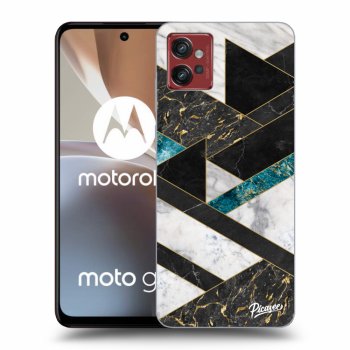 Picasee silikonowe czarne etui na Motorola Moto G32 - Dark geometry