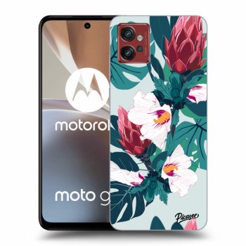 Picasee silikonowe czarne etui na Motorola Moto G32 - Rhododendron