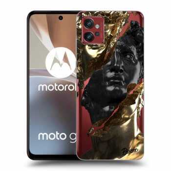 Picasee silikonowe przeźroczyste etui na Motorola Moto G32 - Gold - Black