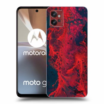 Picasee silikonowe czarne etui na Motorola Moto G32 - Organic red
