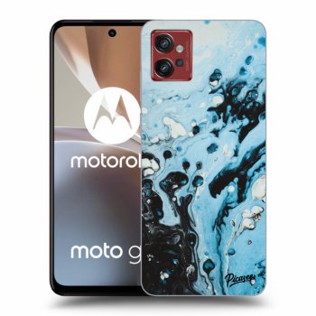 Picasee silikonowe przeźroczyste etui na Motorola Moto G32 - Organic blue