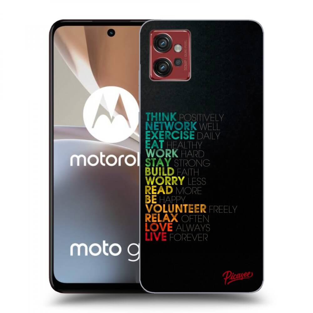 Picasee silikonowe czarne etui na Motorola Moto G32 - Motto life