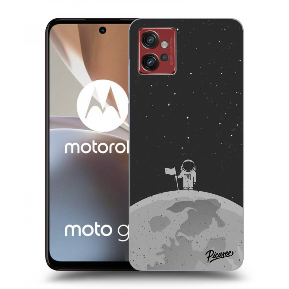 Picasee silikonowe czarne etui na Motorola Moto G32 - Astronaut