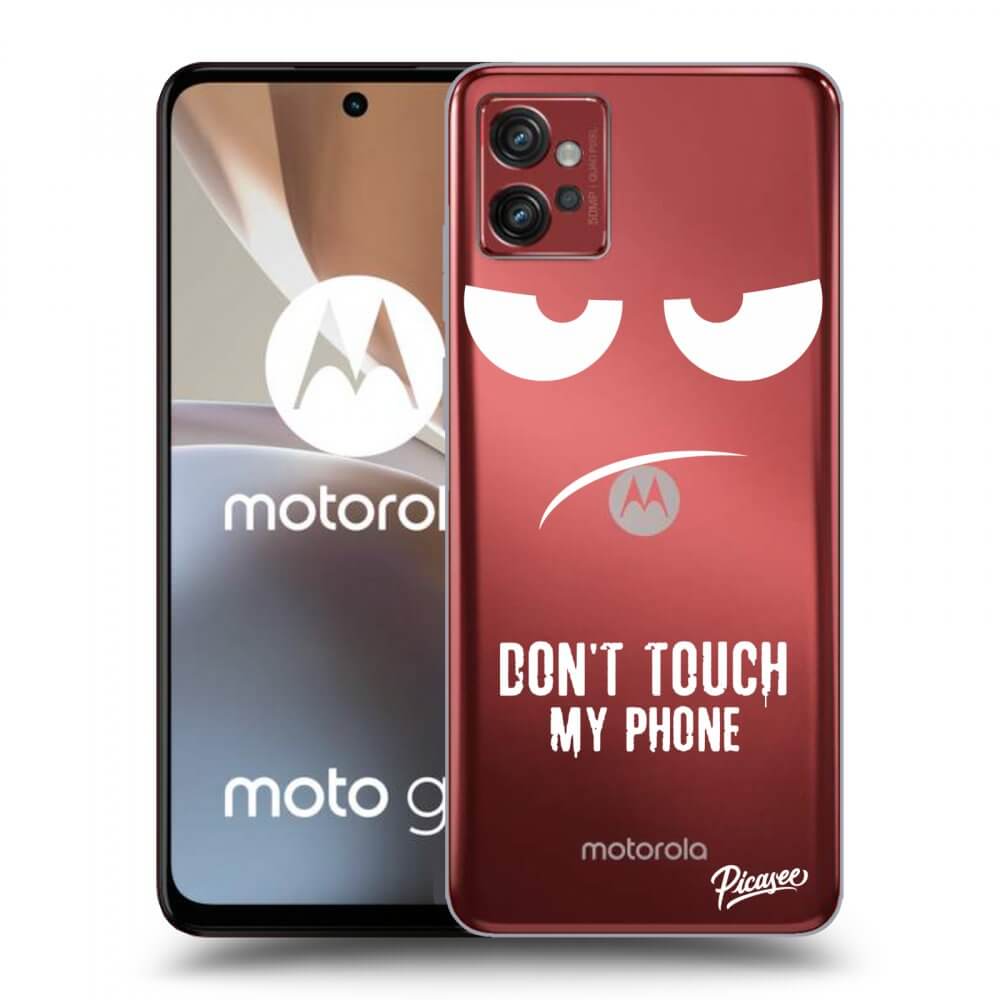 Picasee silikonowe przeźroczyste etui na Motorola Moto G32 - Don't Touch My Phone