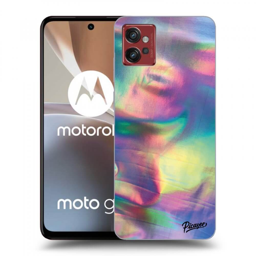 Picasee silikonowe czarne etui na Motorola Moto G32 - Holo