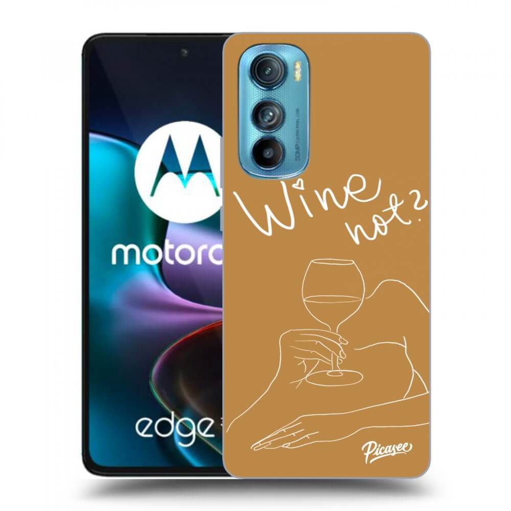 Picasee silikonowe czarne etui na Motorola Edge 30 - Wine not