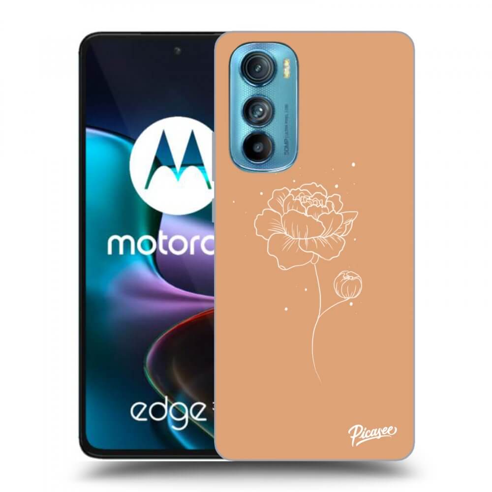 Picasee silikonowe przeźroczyste etui na Motorola Edge 30 - Peonies