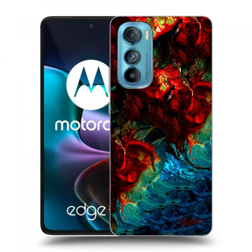 Picasee silikonowe czarne etui na Motorola Edge 30 - Universe