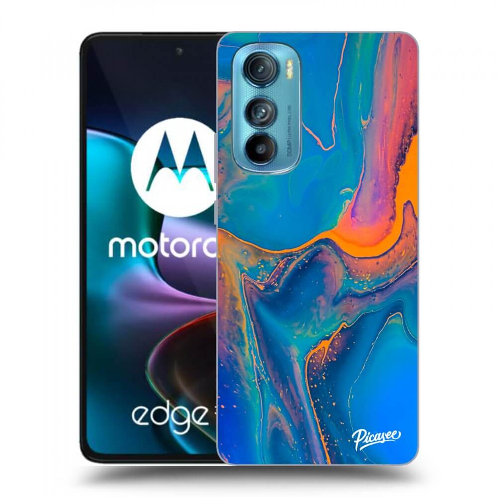 Picasee silikonowe przeźroczyste etui na Motorola Edge 30 - Rainbow