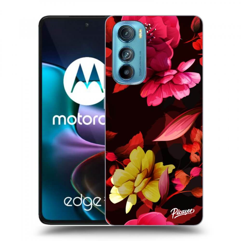 Picasee silikonowe przeźroczyste etui na Motorola Edge 30 - Dark Peonny