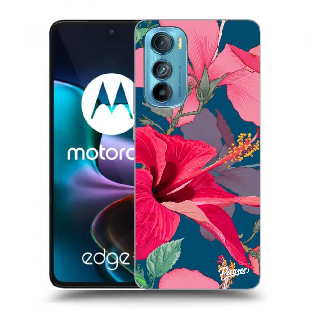 Picasee silikonowe przeźroczyste etui na Motorola Edge 30 - Hibiscus