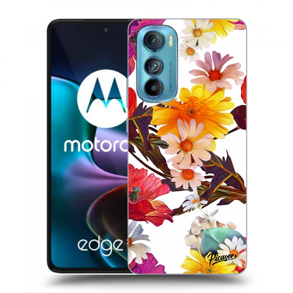 Picasee silikonowe czarne etui na Motorola Edge 30 - Meadow
