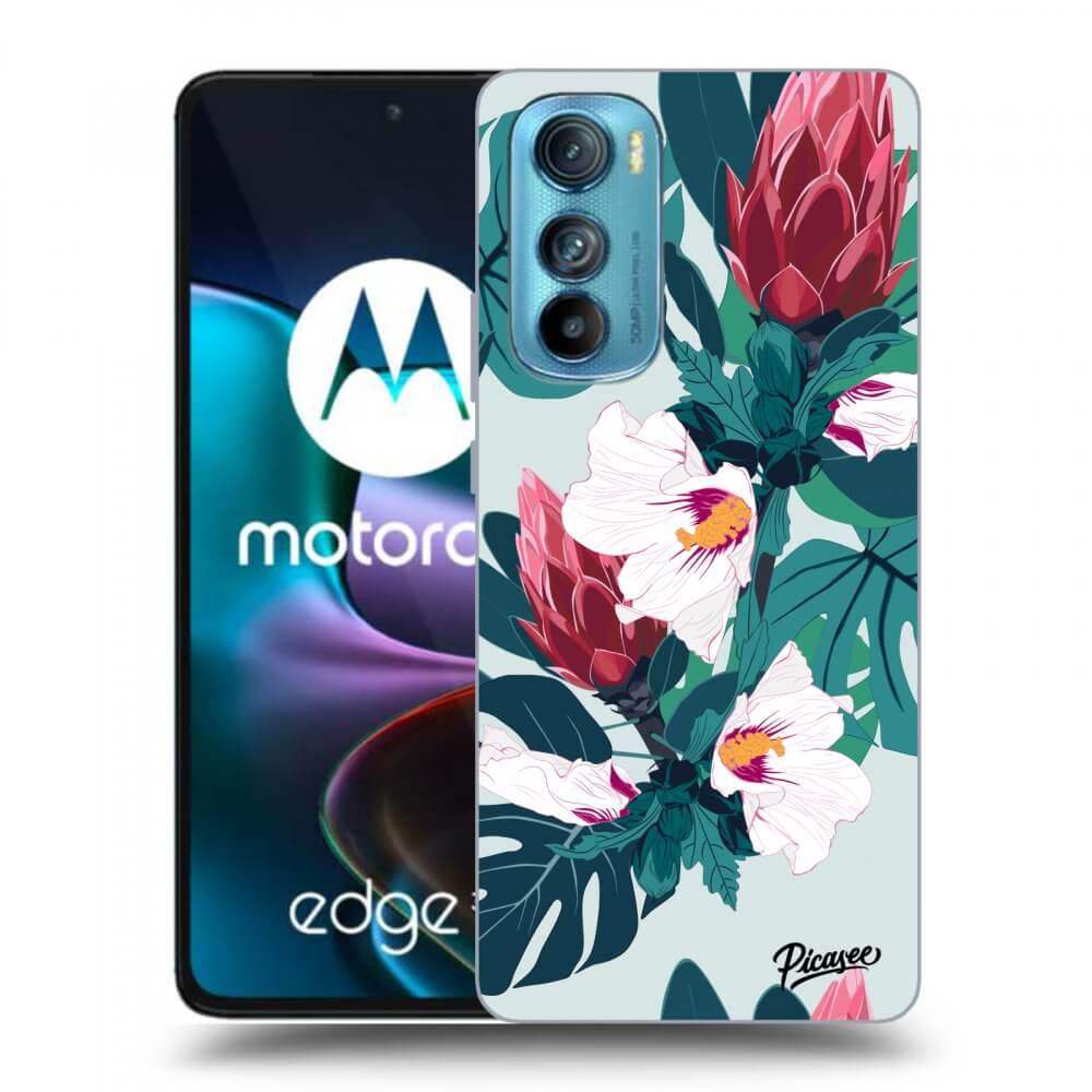Picasee silikonowe czarne etui na Motorola Edge 30 - Rhododendron