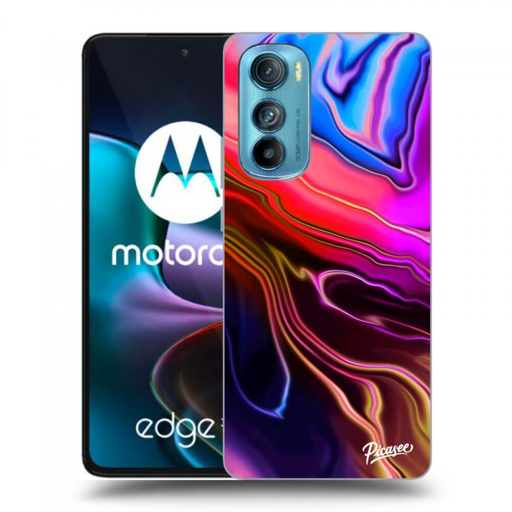 Picasee silikonowe czarne etui na Motorola Edge 30 - Electric