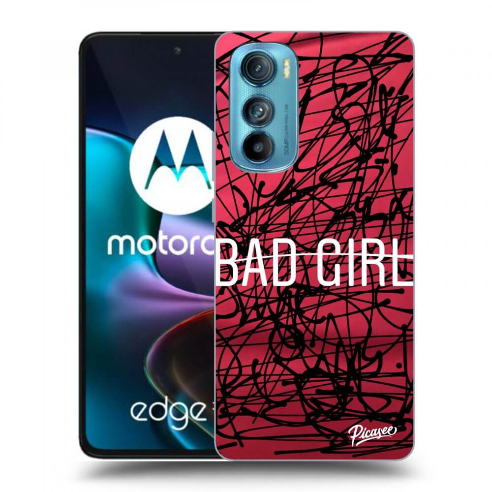 Picasee silikonowe czarne etui na Motorola Edge 30 - Bad girl