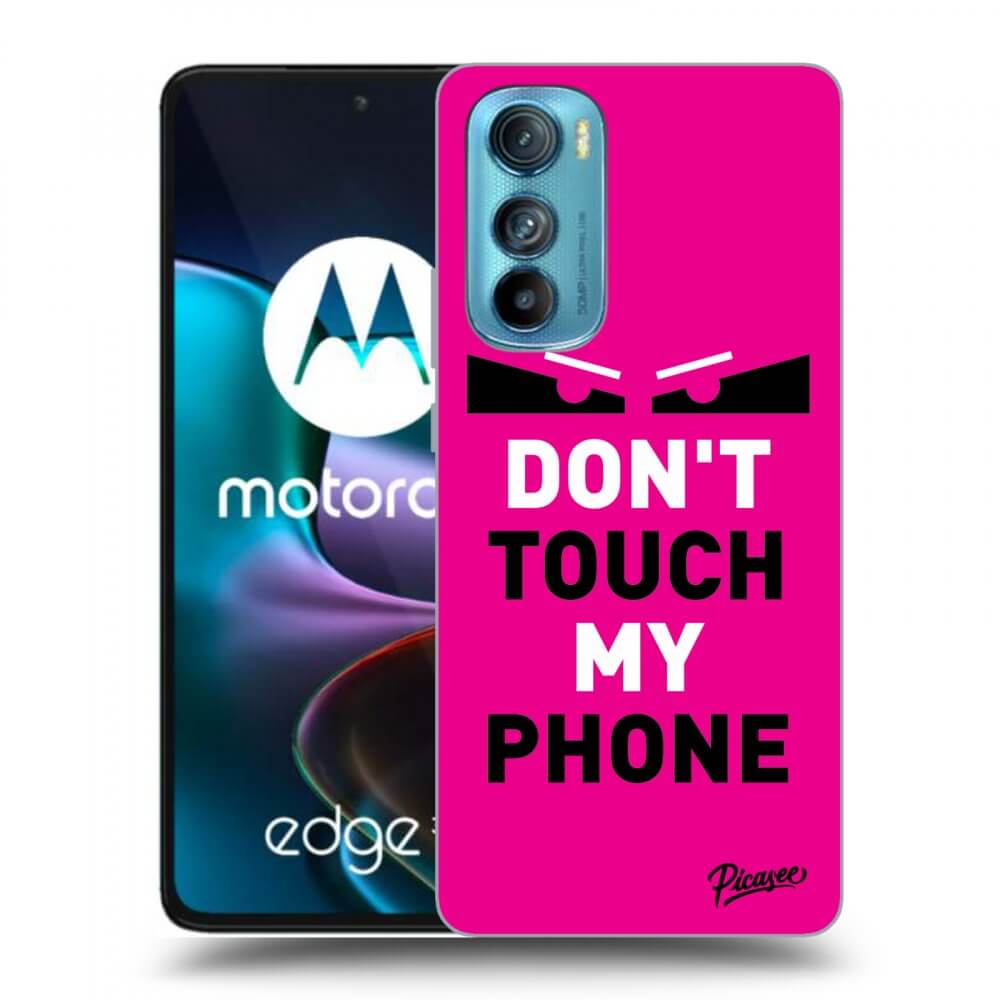 Picasee silikonowe czarne etui na Motorola Edge 30 - Shadow Eye - Pink