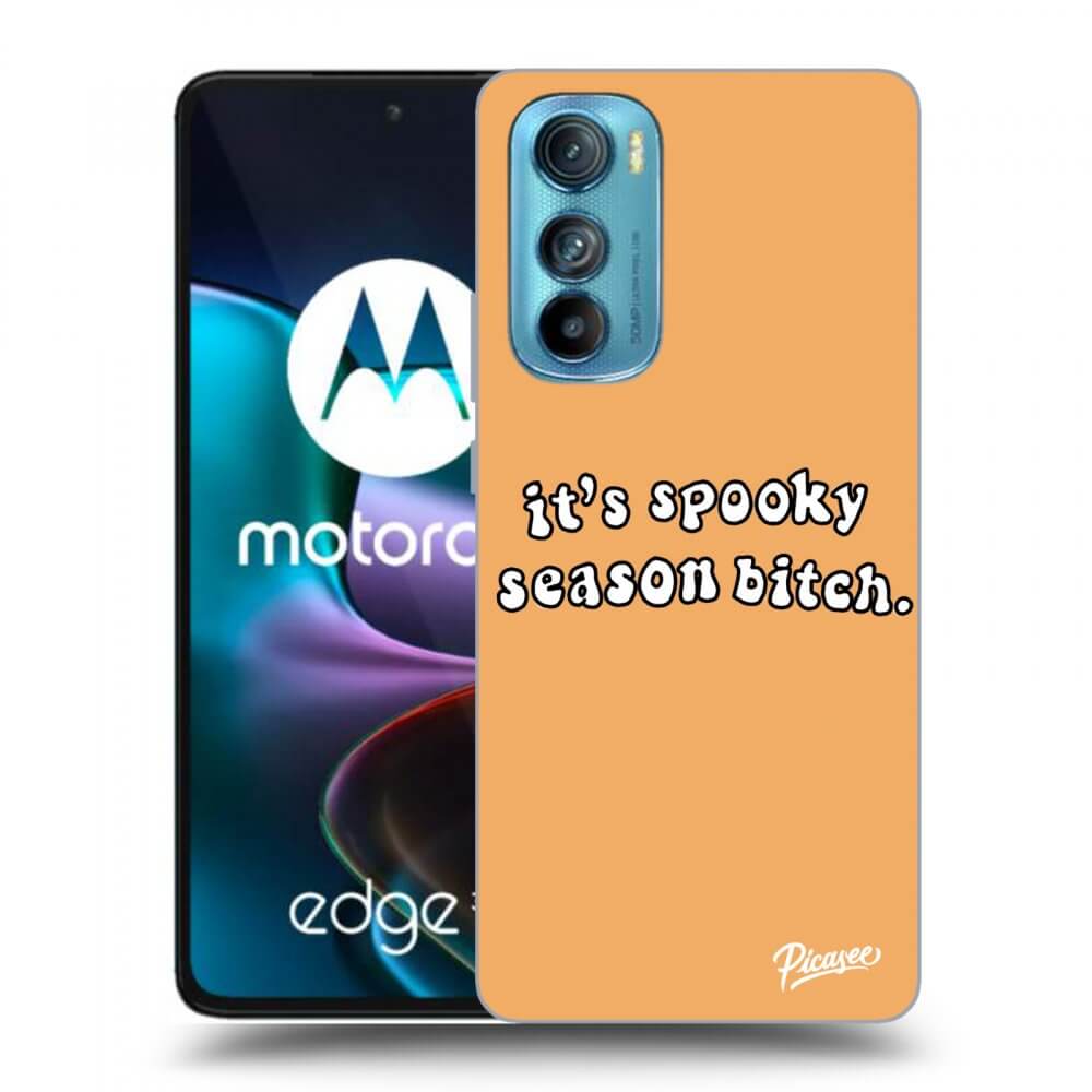 Picasee silikonowe czarne etui na Motorola Edge 30 - Spooky season