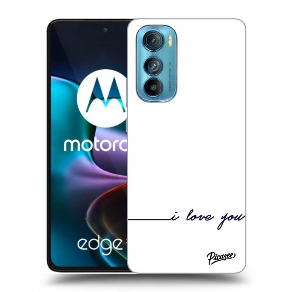 Picasee silikonowe czarne etui na Motorola Edge 30 - I love you